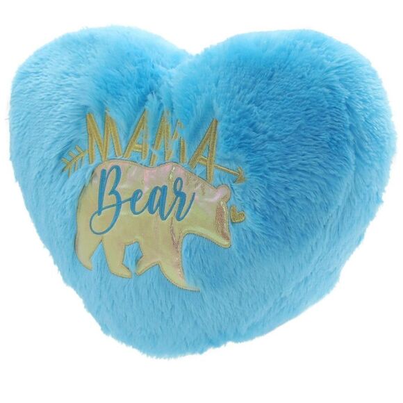 Way to Celebrate Mother’s Day Plush Blue Heart Shaped Decorative Pillow Mama B - Picture 2 of 8